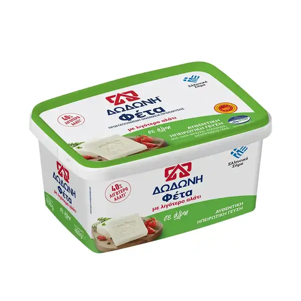 Φέτα ΔΩΔΩΝΗ ΠΟΠ 40% Λιγότερο αλάτι σε Άλμη 400g