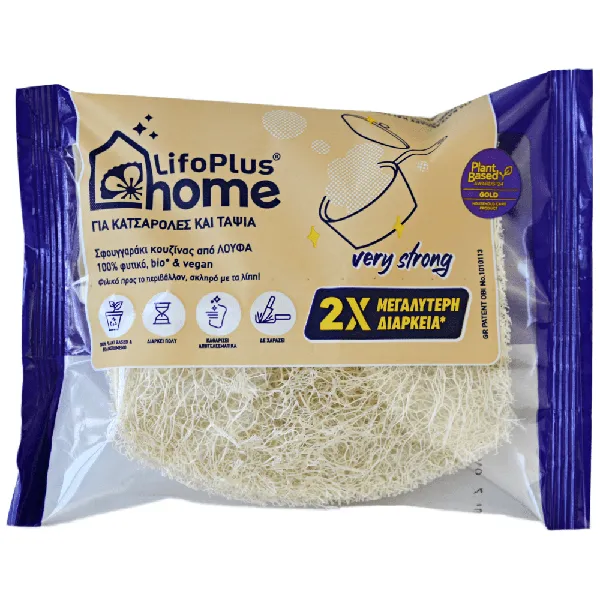 Σφουγγαράκι κουζίνας από λούφα classic LIFOPLUS HOME 100% bio