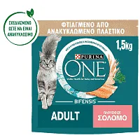 Purina One Adult Σολομός & Δημητριακά Ολικής Άλεσης 1,5Kg
