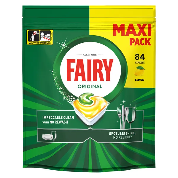 Fairy Original All in One Λεμόνι 84 τμχ