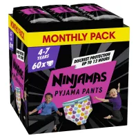 Πάνες-Βρακάκι για Κορίτσι 4-7 ετών Ninjamas Pyjama Pants 60τεμ