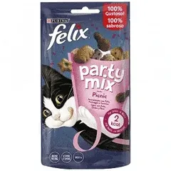 Felix Party Mix Snack Τροφή Γάτας Κοτόπουλο Τυρί Γαλοπούλα 60gr