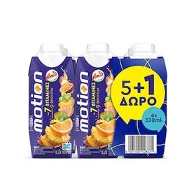 AMITA Φυσικός Χυμός 9 Φρούτα 7 Βιταμίνες 330ml 5+1 Δώρο 5+1
