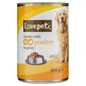 LOVEPET Σκυλοτροφή Υγρή Πουλερικά 415g