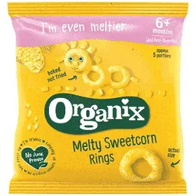 Organix Σνακ Δακτυλίδια Καλαμποκιού Bio 20gr