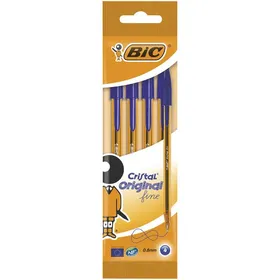 στυλό cristal fun χρώματα ή fine 08 blue 4τεμ.