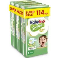 Πάνες Babylino Sensitive Super Pack No 6 13-18kg 3 Pack 114τεμ