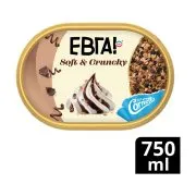 ΕΒΓΑ Soft & Crunchy Παγωτό με κομμάτια Χωνάκι & Σοκολατένιο Χωνάκι 373g (750ml)