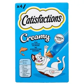 CATISFACTIONS Snack Γάτας Creamy Σολομός 4x10g