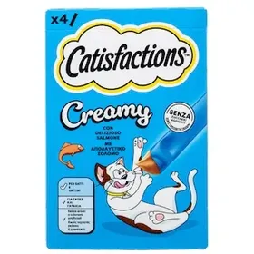 CATISFACTIONS Snack Γάτας Creamy Σολομός 4x10g