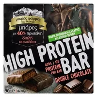 μπάρες πρωτεΐνης με διπλή σοκολάτα ή μπισκότο ή αλατισμένη καραμέλα 3Χ30γρ.