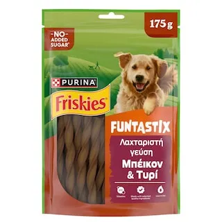 FRISKIES Snack Σκύλωv Funtastix Μπέικον και Τυρί 175g