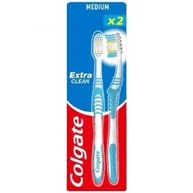 Colgate Extra Clean Μέτρια Οδοντόβουρτσα Διπλή Συσκευασία ΤΙΜΗ ΣΟΚ (2τεμ)