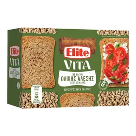 Φρυγανιές ολικής άλεσης Vita ELITE 180gr ń 4x90gr