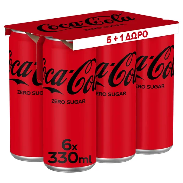 COCA COLA 330ml 5+1δώρο κλασική ή zero