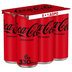 COCA COLA 330ml 5+1δώρο κλασική ή zero