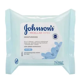 Johnson's Moisturising Μαντηλάκια Καθαρισμού Προσώπου 25 τεμ.