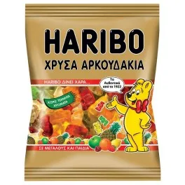 Haribo Χρυσά Αρκουδάκια Καραμέλες Ζελίνια με Γεύση Φρούτων 200gr