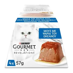 Purina Gourmet Revelations Γατοτροφή Μους Ψάρια Ωκεανού 4x57γρ.