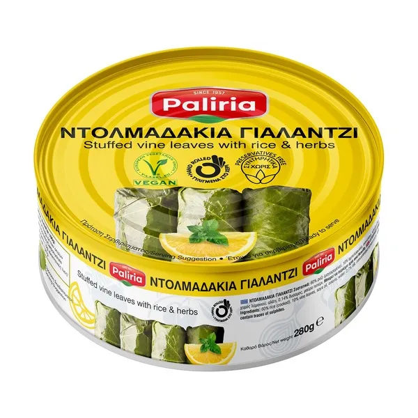 PALIRIA Ντολμαδάκια Γιαλαντζί Vegan 280g