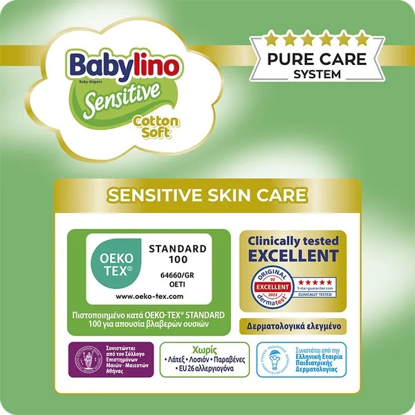 Βρεφικές πάνες Babylino Sensitive No4 Value Pack 50τεμ.