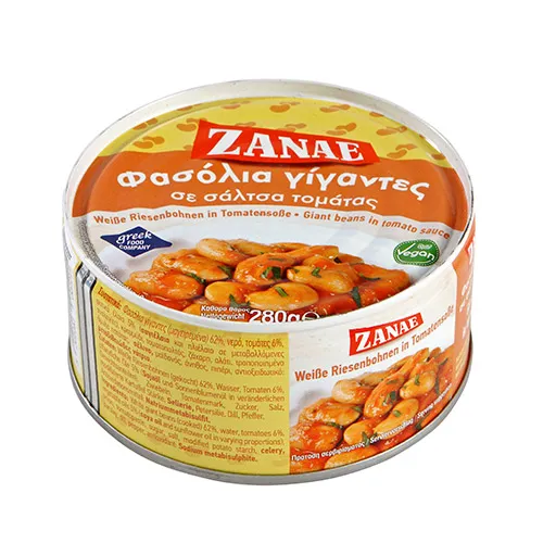 ΖΑΝΑΕ Φασόλια Γίγαντες σε σάλτσα Ντομάτας Vegan 280g