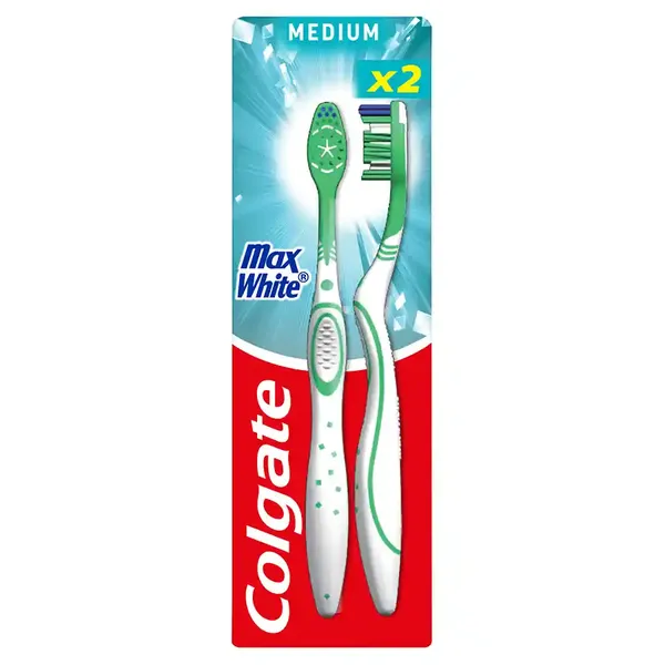 Colgate Max White Οδοντόβουρτσα Medium 2τεμ
