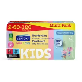 Septona Calm N' Care Kids Μωρομάντηλα Πανθενόλη 2x60τεμ.