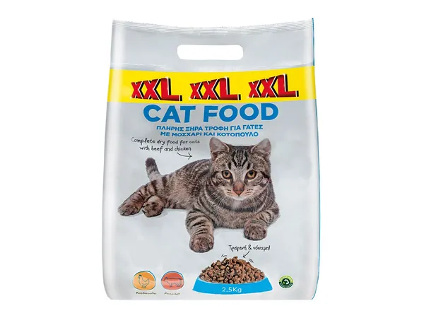 Τροφή για γάτες με μοσχάρι και κοτόπουλο XXL