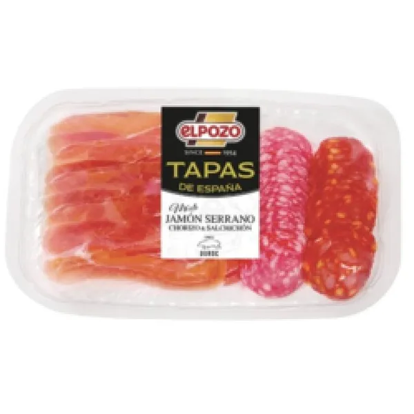 TAPAS DE ESPANA JAMON SERRANO Φέτες 100g ή JAMON SERRANO Choriso, Salchichon Φέτες 120g