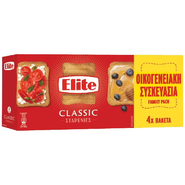 Elite Classic Φρυγανιές Σίτου Οικογενειακή Συσκευασία (4τεμ.)