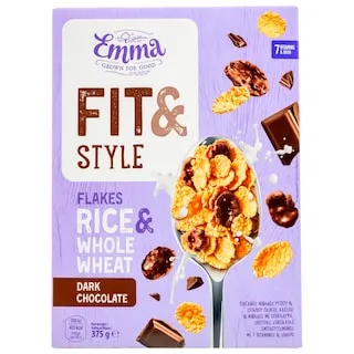 EMMA Δημητριακά Fit & Style Μαύρη Σοκολάτα 375g