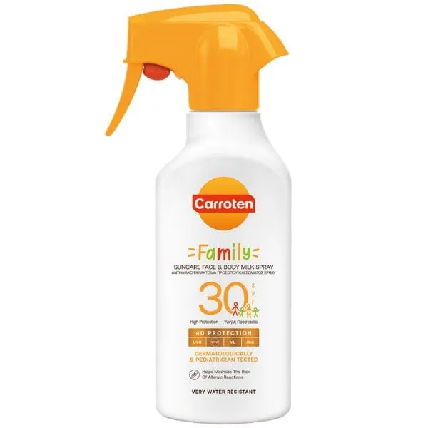 FAMILY SUNCARE FACE AND BODY MILK SPRAY Αντηλιακό Αντλία SPF50 270ml