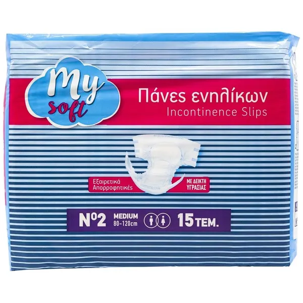 My Soft Ανοιχτές Πάνες Ακράτειας Νο2 Medium 15 τεμ