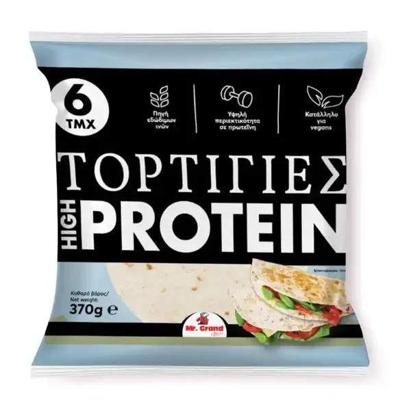 Τορτίγιες MR. GRAND high protein 370γρ. 6τεμ.