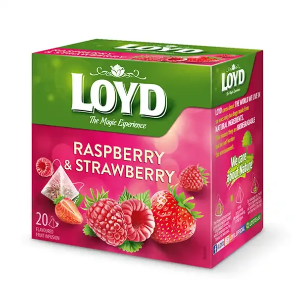 Loyd Τσάι Rasberry & Φράουλα Πυραμίδες 20x2γρ.