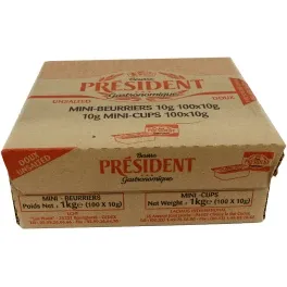 President Βούτυρο 82% Λιπαρά Μερίδες 10gr x 100Τεμ Σε Σκαφάκι