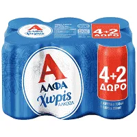 Άλφα Μπίρα Χωρίς Αλκοόλ Κουτί 330ml 4+2 Δώρο