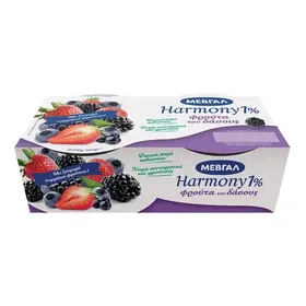 Harmony Επιδόρπιο Γιαουρτιού 1% Φρούτα του Δάσους 2x170g
