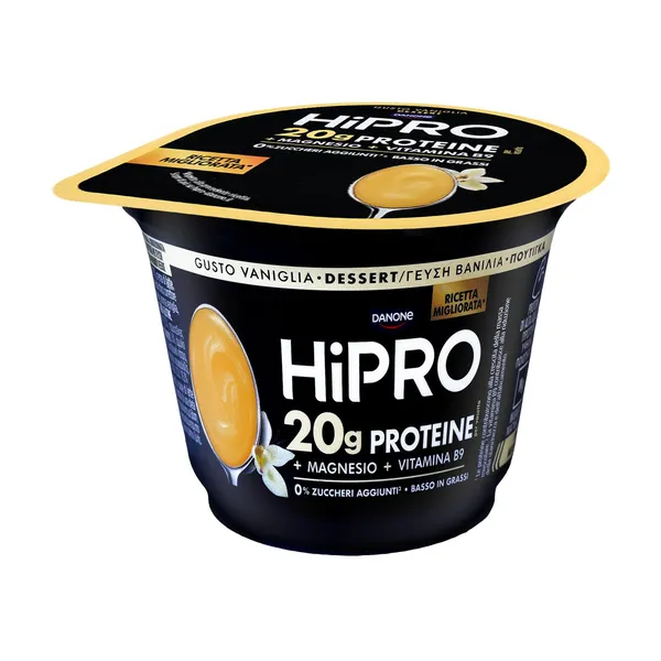 DANONE HiPro Protein Πουτίγκα με γεύση Βανίλια Χωρίς γλουτένη Χωρίς προσθήκη ζάχαρης 200g