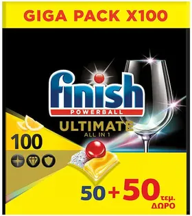 Ultimate All in 1 Κάψουλες Πλυντ. Πιάτων με Άρωμα Λεμόνι 25 τεμ.