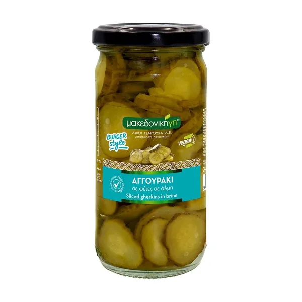 Αγγουράκια ΜΑΚΕΔΟΝΙΚΗ ΓΗ Burger Style σε φέτες Vegan