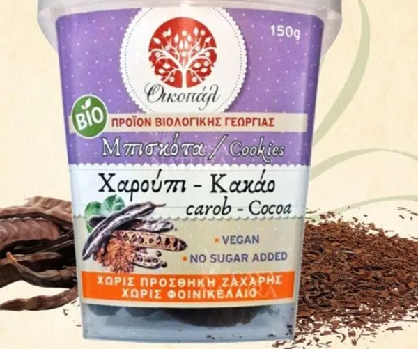 ΟΙΚΟΠΑΛ Μπισκότα με Χαρούπι και Κακάο 150 GR
