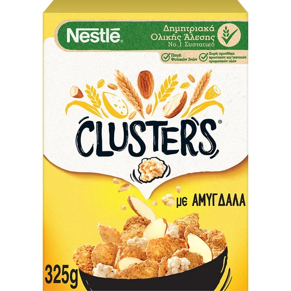 Nestle Δημητριακά Πρωινού Ολικής Άλεσης CLUSTERS® Mε Αμύγδαλα 325g