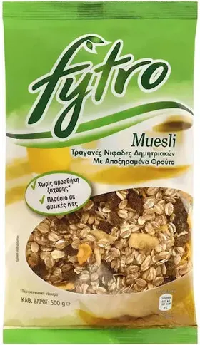 muesli με αποξηραμένα φρούτα χωρίς ζάχαρη 500γρ.