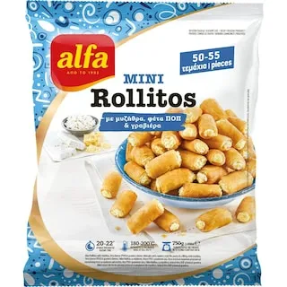 Mini Rollitos με μυζήθρα, φέτα ΠΟΠ και γραβιέρα Alfa Pastry 750g