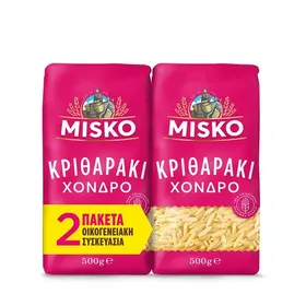 Misko Κριθαράκι Χονδρό Οικογενειακή Συσκευασία 2x500γρ.