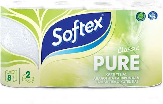χαρτί υγείας classic pure 2φυλλο 8 ρολά 496γρ.