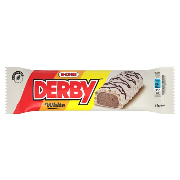 ION DERBY λευκή ή φουντούκι ή υγείας ή καραμέλα 38γρ. & mini γαλακτος 210γρ.