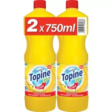 TOPINE GEL ΧΛΩΡΙΟ ΛΕΜΟΝΙ 750ML X 2TEMAXIA